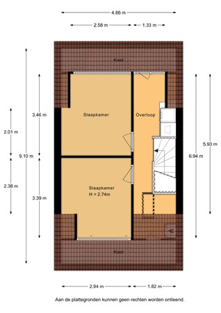 Floorplan - Paardensprongstraat 16, 3554 EK Utrecht